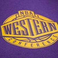 Sweat à capuche en polaire violet Mitchell & Ness Los Angeles Lakers Hardwood Classics Team Origins pour homme