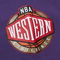 Men's Mitchell & Ness Purple Los Angeles Lakers Hardwood Classics There and Back Pullover Sweatshirt