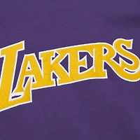 Men's Mitchell & Ness Purple Los Angeles Lakers Hardwood Classics There and Back Pullover Sweatshirt