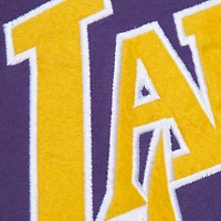 Men's Mitchell & Ness Purple Los Angeles Lakers Hardwood Classics There and Back Pullover Sweatshirt