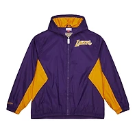 Men's Mitchell & Ness Purple Los Angeles Lakers Playmaker Full-Zip Hooded Windbreaker Jacket
