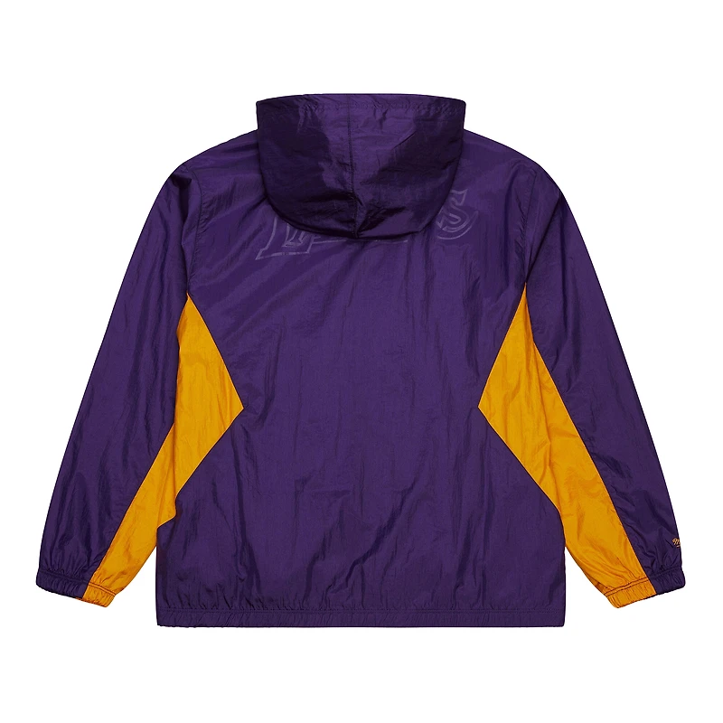 Veste coupe-vent à capuche entièrement zippée Mitchell & Ness violette Los Angeles Lakers Playmaker pour homme