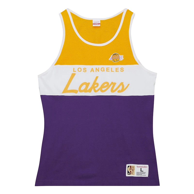 Débardeur violet Mitchell & Ness Los Angeles Lakers Special Script pour hommes