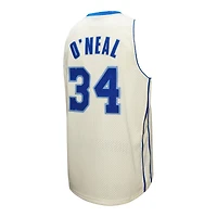 Men's Mitchell & Ness Shaquille O'Neal Cream Los Angeles Lakers Chainstitch Swingman Jersey