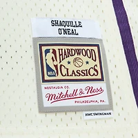 Men's Mitchell & Ness Shaquille O'Neal Cream Los Angeles Lakers Chainstitch Swingman Jersey