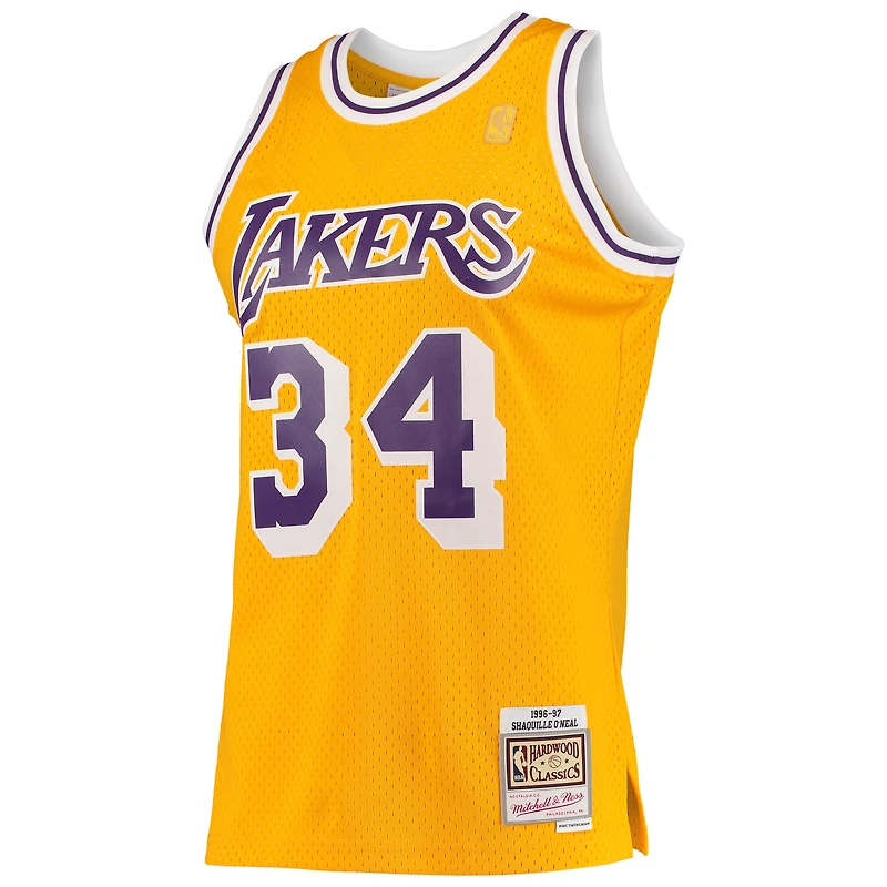 Men's Mitchell & Ness Shaquille O'Neal Royal Los Angeles Lakers Hardwood Classics Swingman Jersey