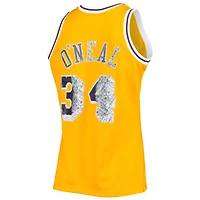 Men's Mitchell & Ness Shaquille O'Neal Gold Los Angeles Lakers 1996-97 Hardwood Classics NBA 75th Anniversary Diamond Swingman Jersey