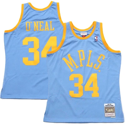 Maillot de joueur retraité Mitchell & Ness Shaquille O'Neal pour hommes, bleu clair, Los Angeles Lakers 2001/02 Hardwood Classics Swingman