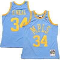 Maillot de joueur retraité Mitchell & Ness Shaquille O'Neal pour hommes, bleu clair, Los Angeles Lakers 2001/02 Hardwood Classics Swingman