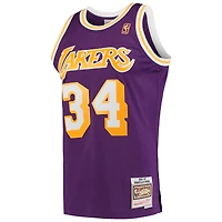 Maillot Swingman Mitchell & Ness Shaquille O'Neal violet Los Angeles Lakers Hardwood Classics pour hommes