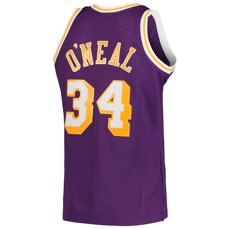 Maillot Swingman Mitchell & Ness Shaquille O'Neal violet Los Angeles Lakers Hardwood Classics pour hommes