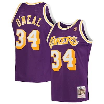 Maillot Swingman Mitchell & Ness Shaquille O'Neal violet Los Angeles Lakers Hardwood Classics pour hommes