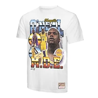 T-shirt commémoratif Mitchell & Ness Shaquille O'Neal pour homme, blanc, motif collage des Los Angeles Lakers