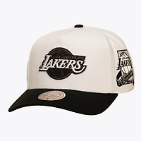 Men's Mitchell & Ness White/Black Los Angeles Lakers In the City Pro Pinch Snapback Hat