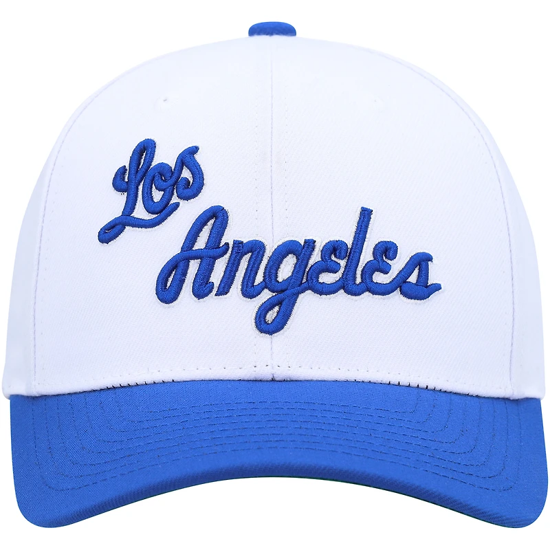 Casquette pour homme Mitchell & Ness Blanc/Bleu poudré Los Angeles Lakers Hardwood Classics Core 2-Tone 2.0 Pro Snapback