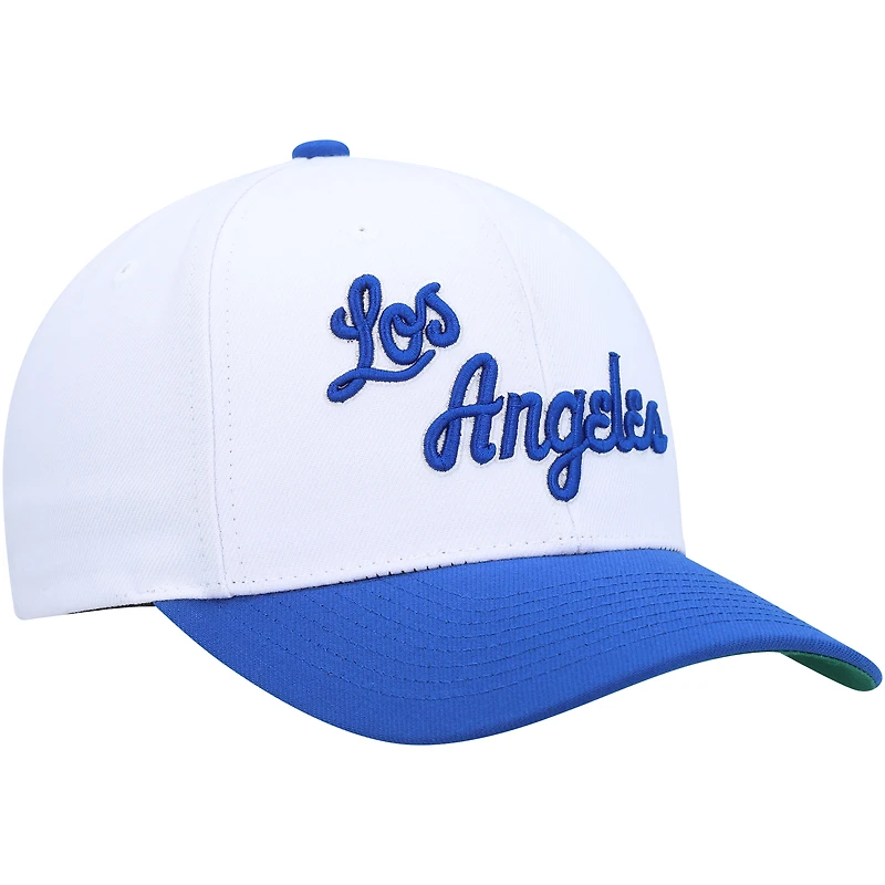 Casquette pour homme Mitchell & Ness Blanc/Bleu poudré Los Angeles Lakers Hardwood Classics Core 2-Tone 2.0 Pro Snapback