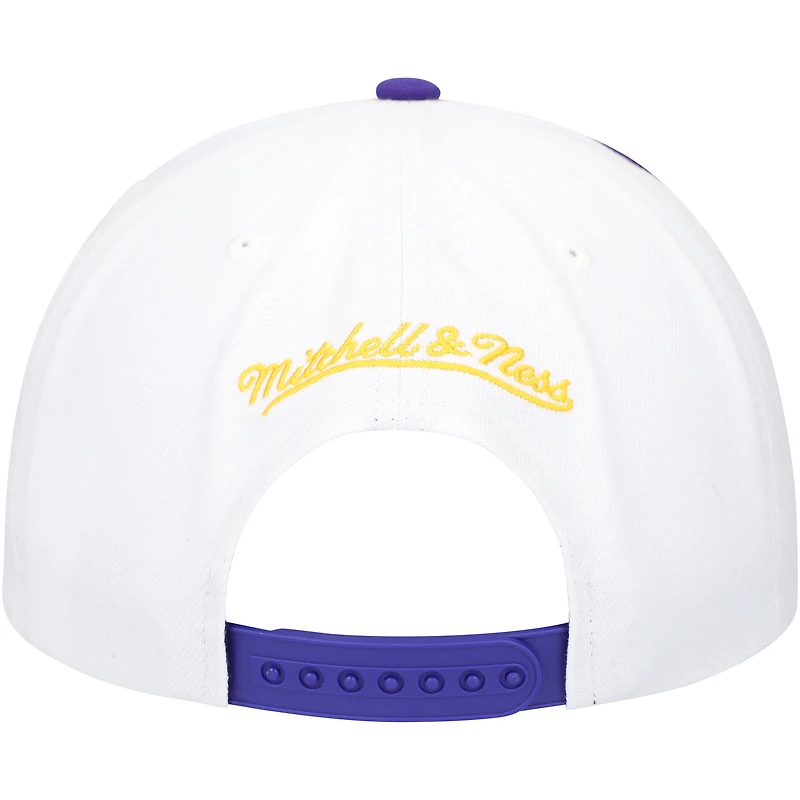 Casquette Snapback Los Angeles Lakers Waverunner Mitchell & Ness blanc/violet pour hommes