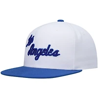 Casquette pour homme Mitchell & Ness Blanc/Royal Los Angeles Lakers Hardwood Classics Snapback