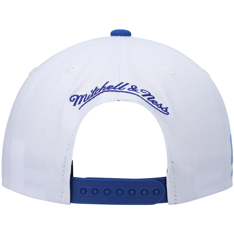 Casquette pour homme Mitchell & Ness Blanc/Royal Los Angeles Lakers Hardwood Classics Snapback
