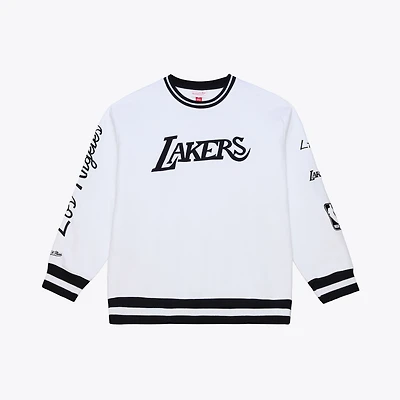 Men's Mitchell & Ness White Los Angeles Lakers Arctic Fleece Sweatshirt