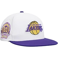 Casquette Snapback bicolore blanche avec logo Soul des Lakers de Los Angeles Mitchell & Ness pour hommes