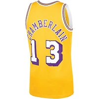 Men's Mitchell & Ness Wilt Chamberlain Gold Los Angeles Lakers 1971/72 Hardwood Classics Swingman Jersey