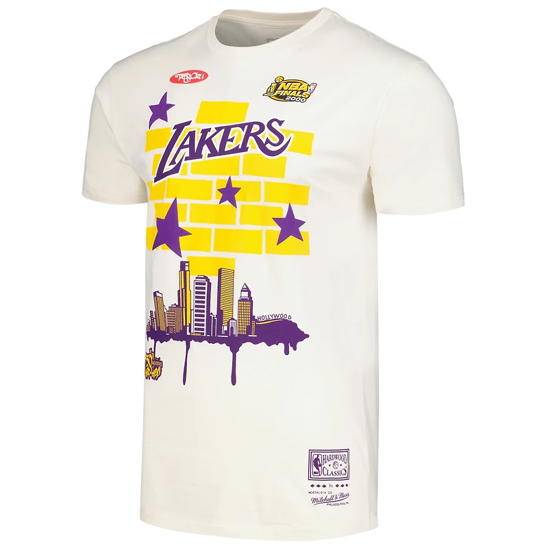 T-shirt Mitchell & Ness x Tats Cru crème Los Angeles Lakers Hardwood Classics City pour hommes