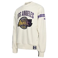 Men's NBA x Two Hype  Cream Los Angeles Lakers Culture & Hoops Collection Premium Pullover Sweatshirt