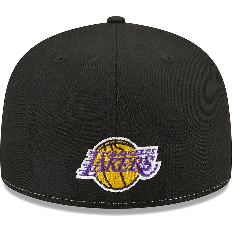 Casquette ajustée 59FIFTY Pop Front Los Angeles Lakers New Era pour homme, noir/doré