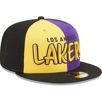 Casquette ajustée 59FIFTY Pop Front Los Angeles Lakers New Era pour homme, noir/doré