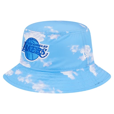 Men's New Era Black/Light Blue Los Angeles Lakers Summer Sun and Storm Reversible Bucket Hat