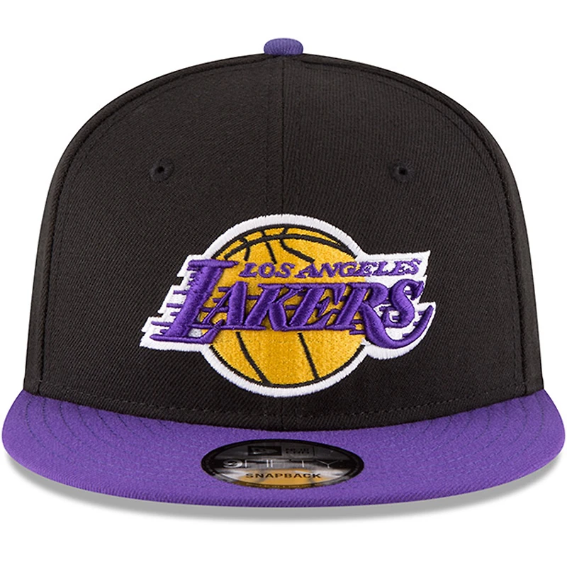 Casquette New Era 9FIFTY ajustable pour homme, noire et violette, Los Angeles Lakers.