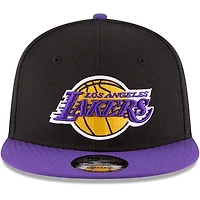 Casquette New Era 9FIFTY ajustable pour homme, noire et violette, Los Angeles Lakers.