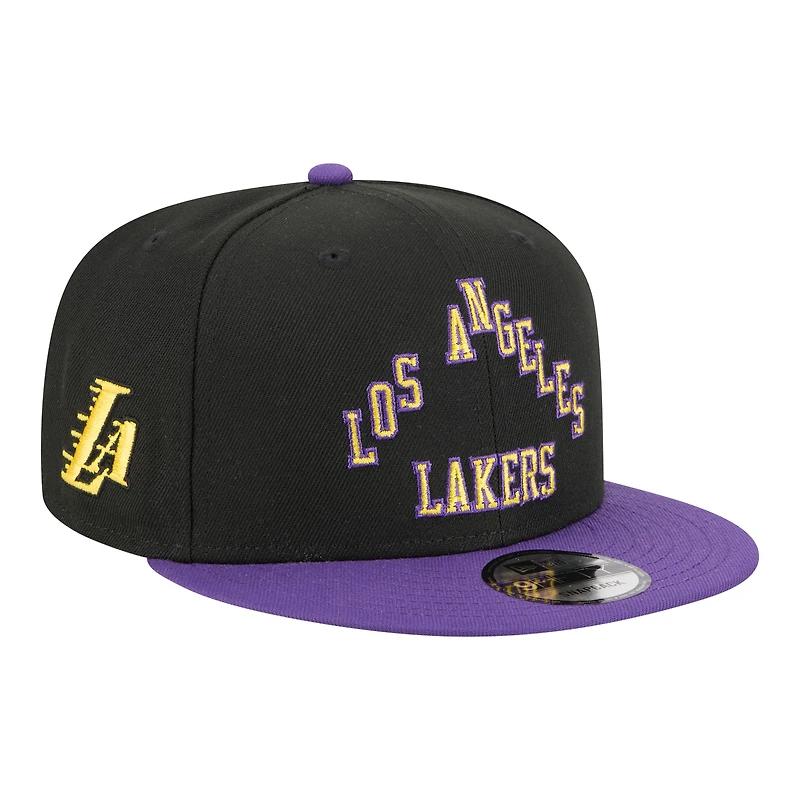 Casquette snapback New Era 9FIFTY édition Los Angeles Lakers City pour homme, noire et violette