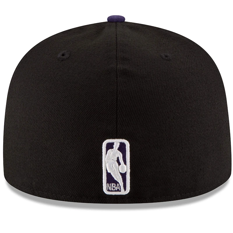Men's New Era Black/Purple Los Angeles Lakers Official Team Color 2Tone 59FIFTY Fitted Hat