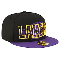 Men's New Era Black/Purple Los Angeles Lakers Sport Night Splatter 2-Tone 9FIFTY Snapback Hat