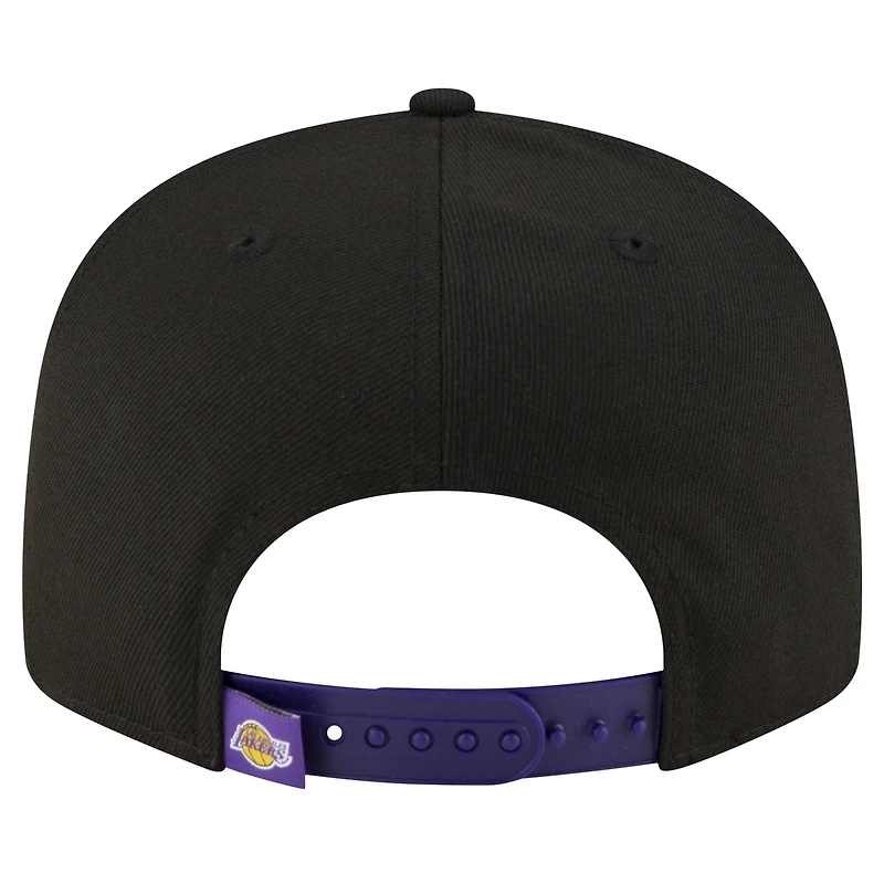 Men's New Era Black/Purple Los Angeles Lakers Sport Night Splatter 2-Tone 9FIFTY Snapback Hat