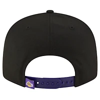 Men's New Era Black/Purple Los Angeles Lakers Sport Night Splatter 2-Tone 9FIFTY Snapback Hat