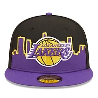 Men's New Era Black/Purple Los Angeles Lakers Tip Off 59FIFTY Fitted - Hat