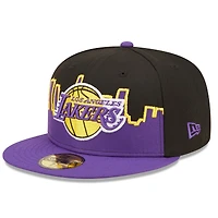 Men's New Era Black/Purple Los Angeles Lakers Tip Off 59FIFTY Fitted - Hat