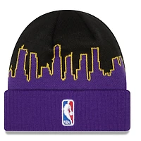 Tip Off Los Angeles Lakers New Era pour homme - noir/violet - Tuque en tricot à revers