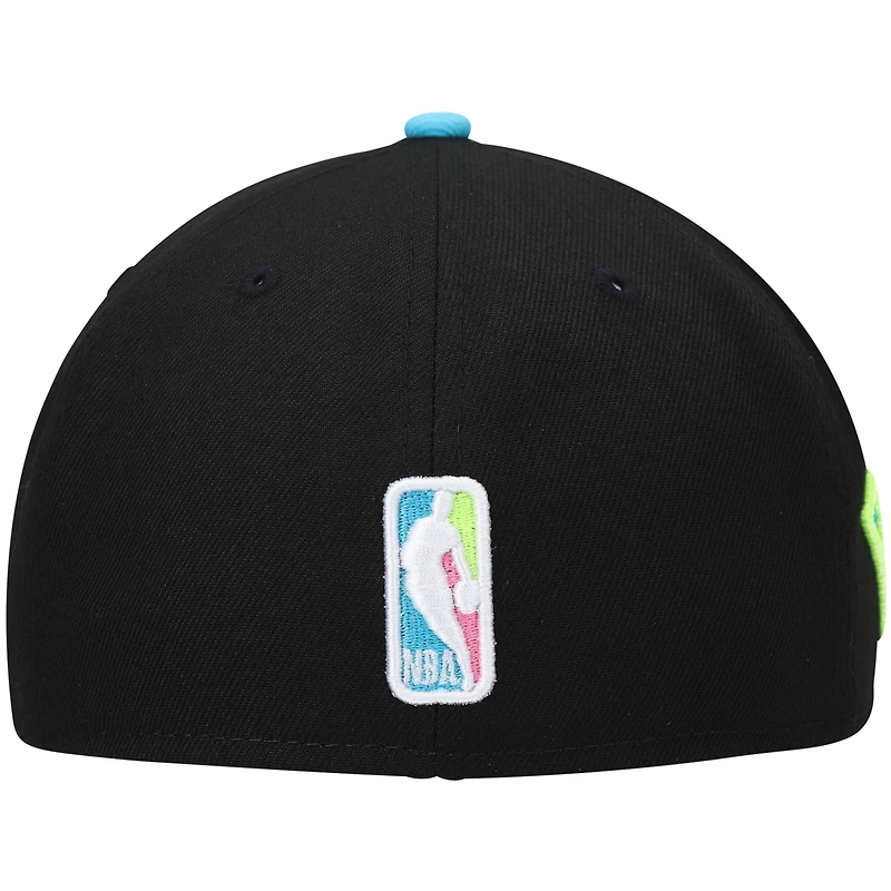 Men's New Era Black/Teal Los Angeles Lakers Vice City 59FIFTY Fitted Hat