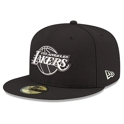 Men's New Era Black/White Los Angeles Lakers 59FIFTY Fitted Hat