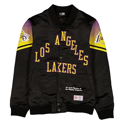 Men's New Era Black Los Angeles Lakers 2025/26 City Edition Full-Snap Satin Jacket