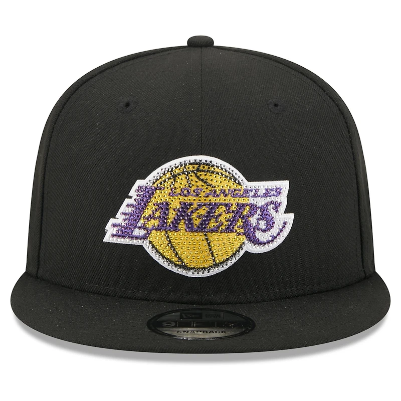 Casquette snapback New Era noire Los Angeles Lakers 2026 NBA Draft Crystal 9FIFTY pour homme