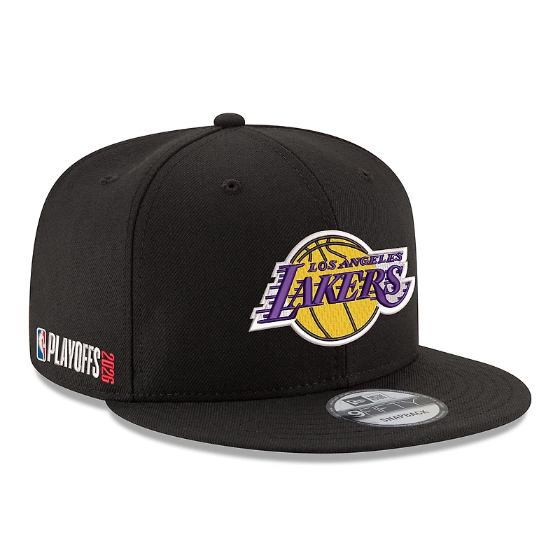 Casquette snapback New Era noire Los Angeles Lakers 2026 NBA Playoffs 9FIFTY pour homme
