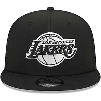 Casquette de camionneur à pression 9FIFTY Los Angeles Lakers New Era noire pour homme