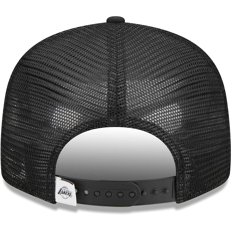 Casquette de camionneur à pression 9FIFTY Los Angeles Lakers New Era noire pour homme