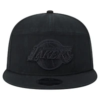 Men's New Era Black Los Angeles Lakers Adventure Canvas Split Panel 9FIFTY Snapback Hat