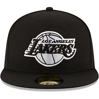Men's New Era Black Los Angeles Lakers & White Logo 59FIFTY Fitted Hat
